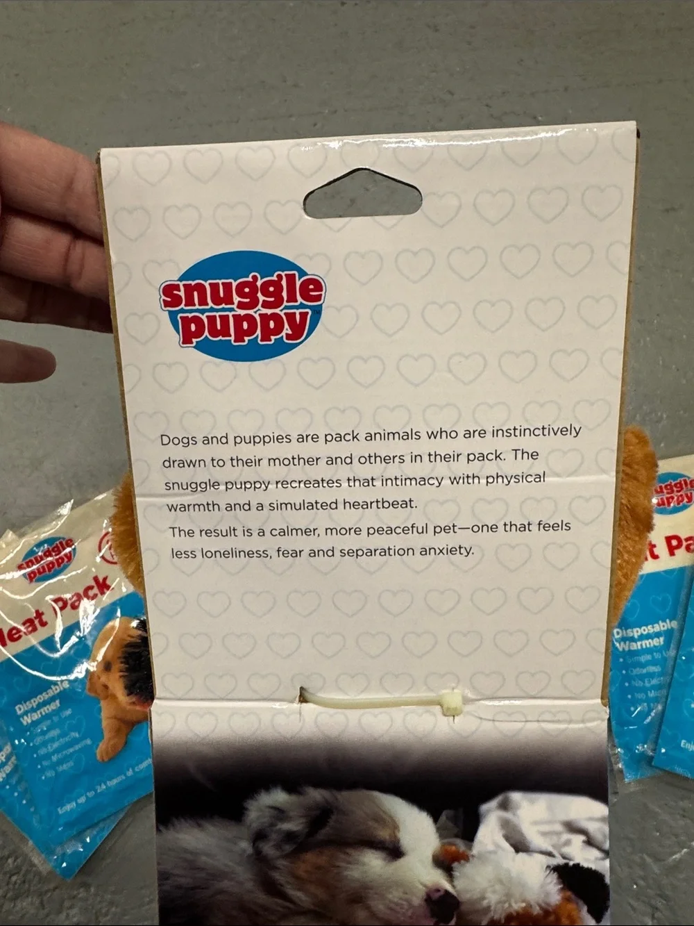 Snuggle Puppy Plush Calming Toy with 4 extra Heat Packs for Dogs & Puppies NEW